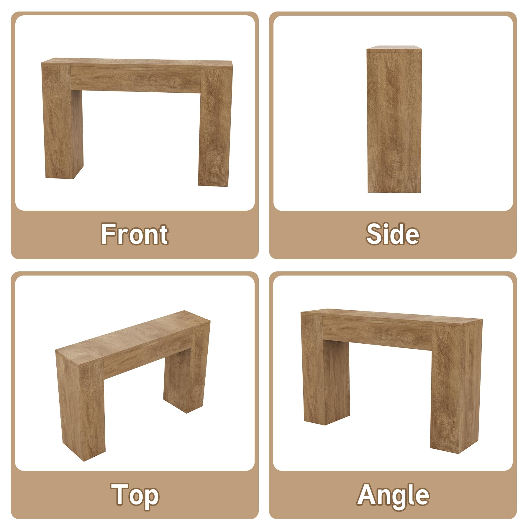 43-Inch Wood Console Table - Farmhouse Entryway Accent