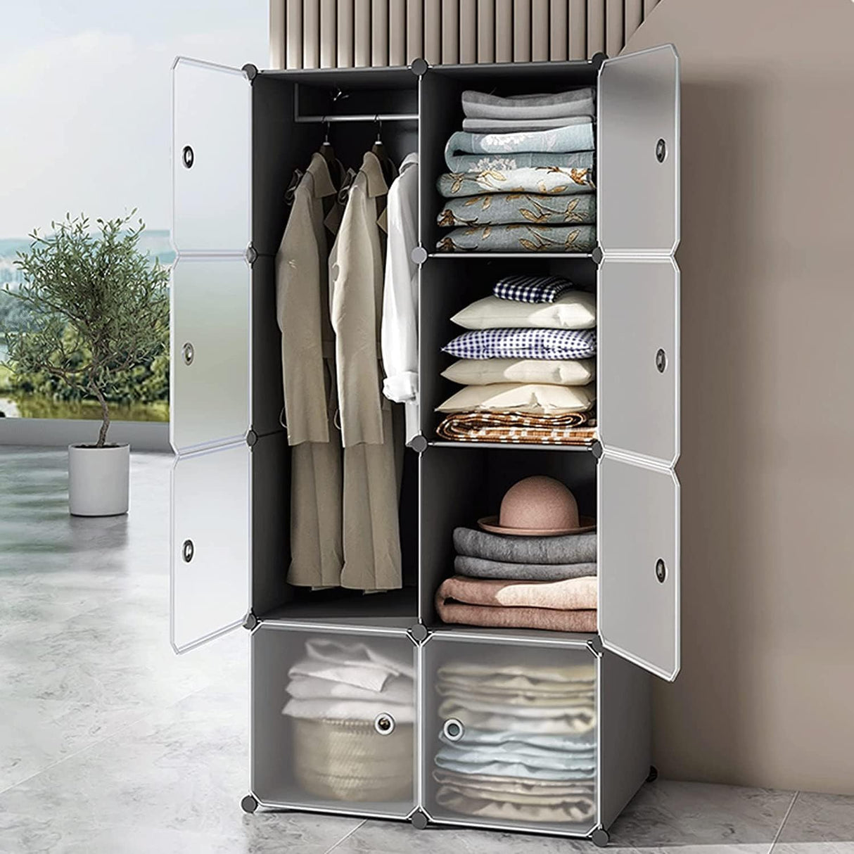 Assemble Clothes Portable Detachable Wardrobe Clothing Organizer Cabinet