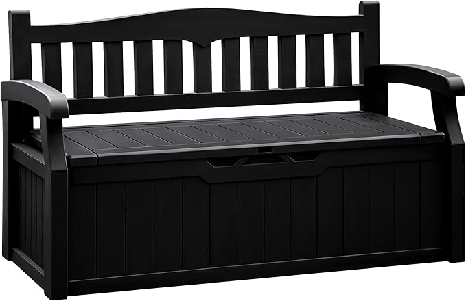 80 Gallon Storage Bench Outdoor Indoor, Durable All-Weather Seating with Hidden Storage