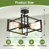Modern Black Flush Mount Ceiling Light - 2 Pack