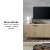 Modern Scandinavian Fluted Door Kitchen Storage Sideboard Buffet Cabinet Console,