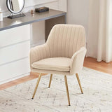 Velvet Accent Chair, Home Office Desk Chair No Wheels, Modern Dinging Chair