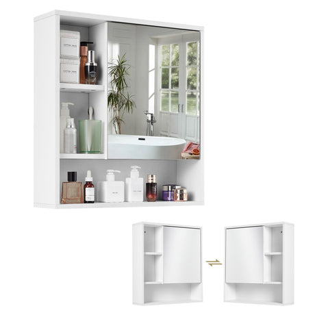 Bathroom Wall Mirror Cabinet, 21.6"x 23.6" Vanity Wall Mirror with Single Door