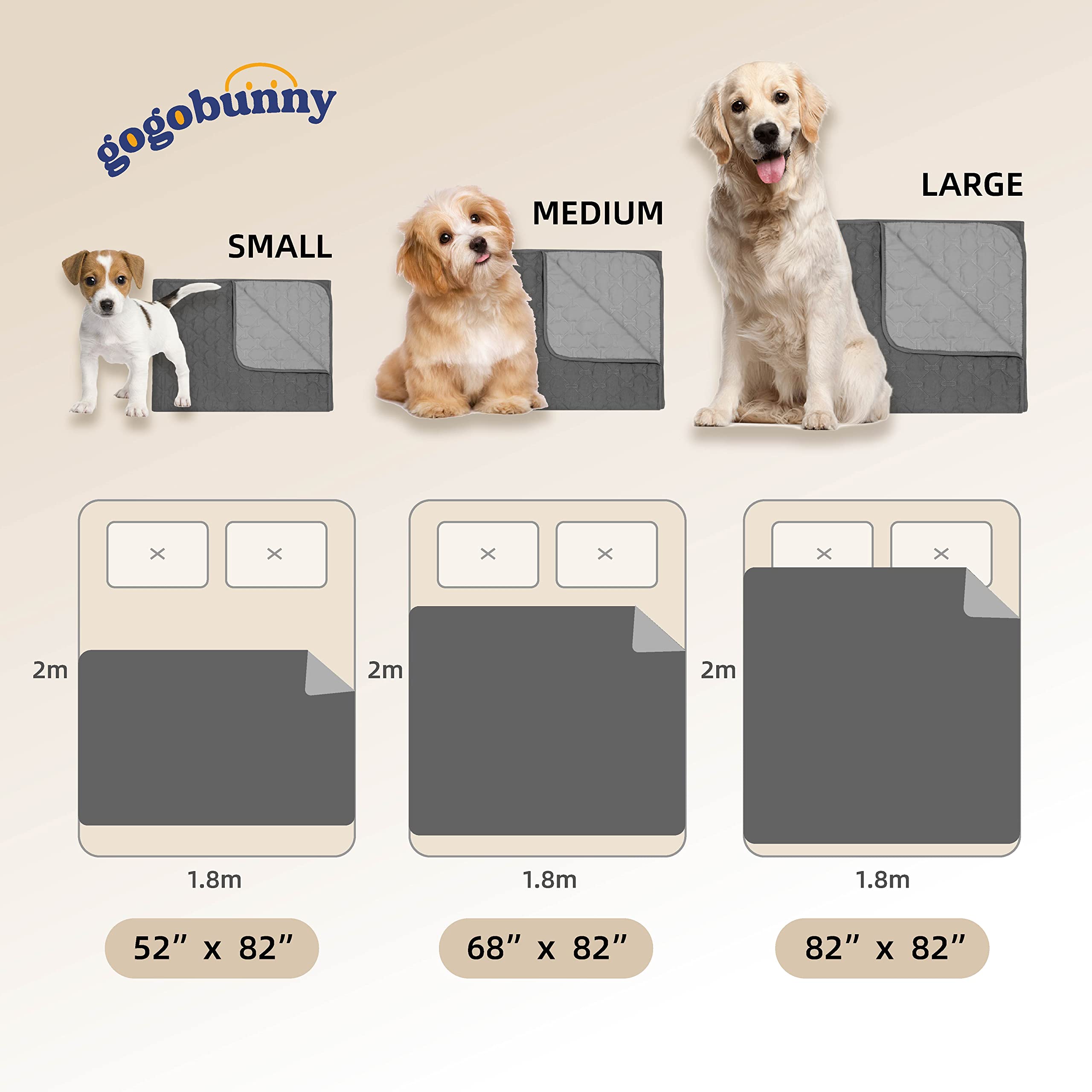 100% Double-Sided Waterproof Dog Bed Cover Pet Blanket Sofa Couch Furniture Protector