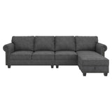 Convertible Sectional Sofa L Shape Couch with Reversible Chaise 4 Seat Sectional Sofa