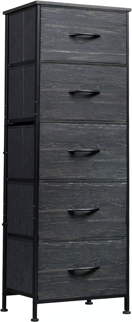 Fabric Dresser, 5-Drawer Tall Dresser for Bedroom, Storage Dresser Organizer