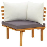 Roma 7pc Outdoor Modular Corner Sofa Set, Coffee Table, Acacia Wood