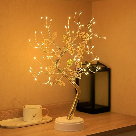 Tabletop Bonsai Tree Lights, DIY LED Artificial Tree Lamp,Battery/USB Operated Night