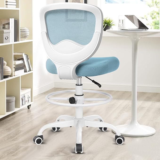 Drafting Chair Tall Office Chair for Standing Desk Chairs with Adjustable Height Footrest