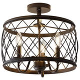 Eleanor 15" 3 Metal LED Semi Flush Mount Ceiling Traditional Dimmable