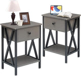 Nightstands Set of 2, Modern Bedside End Tables, Night Stands