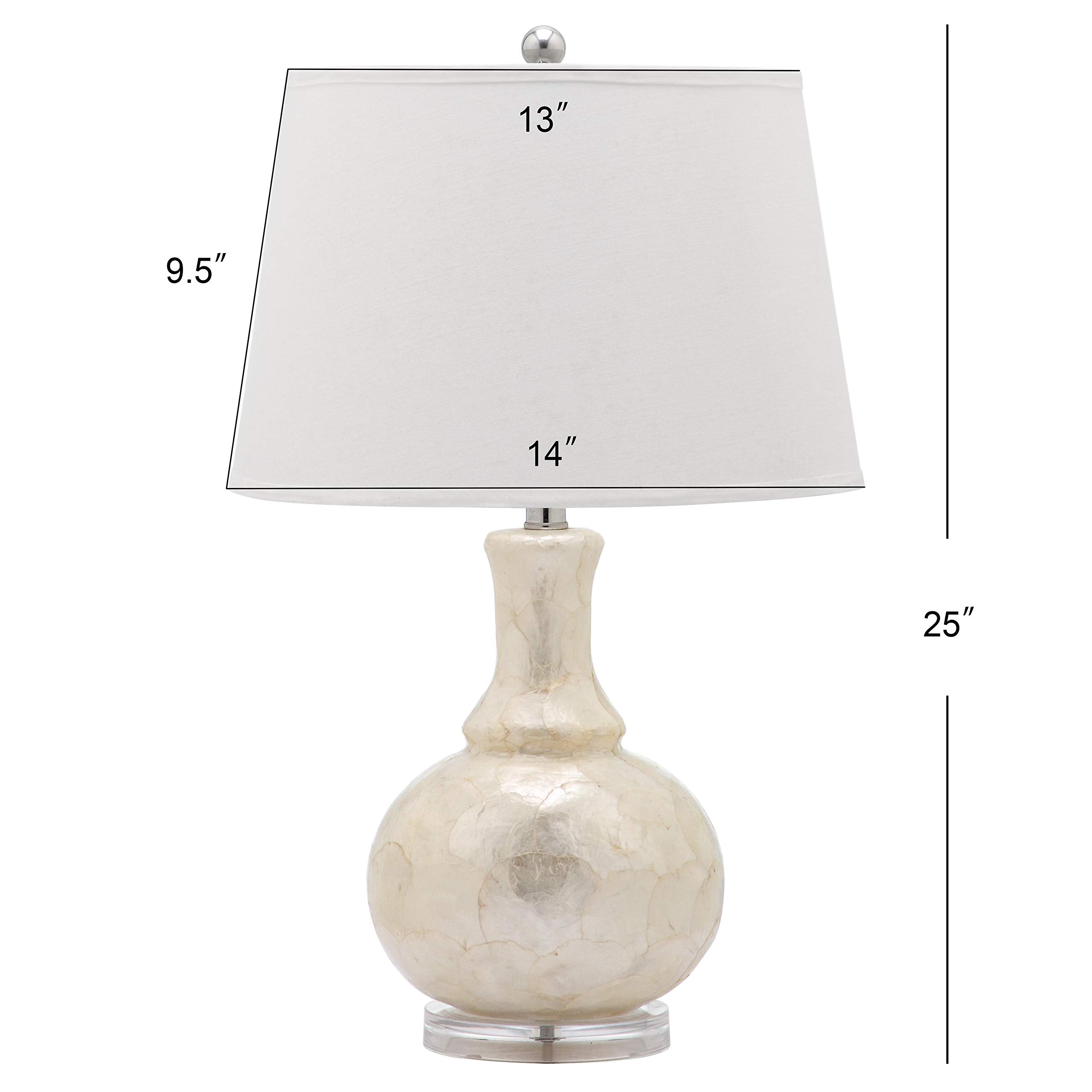 Lighting Collection Shelley Coastal White Capiz Shell Gourd 25-inch Bedroom Living Room