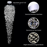 Modern Large Crystal Chandelier for High Ceilings, Raindrop Round Large Foyer