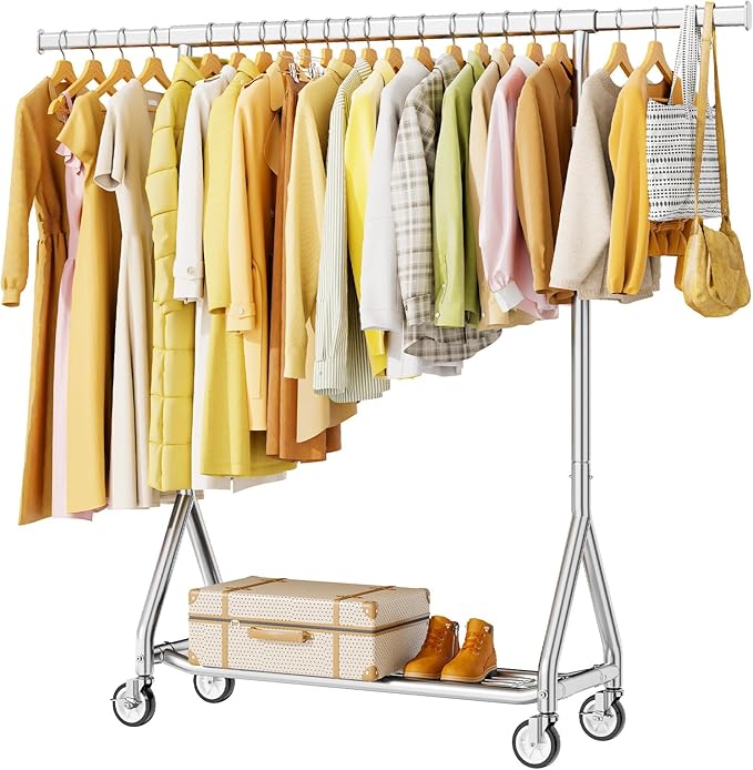 Duty Clothes Rack Load 450 LBS, Metal Garment Rack