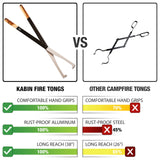 KABIN Fire Tong Log Grabber – Extra Long Firewood Claw Tongs for Fireplace