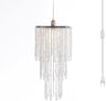 Modern Chrome Beaded Hanging Chandelier (W10.25 x H20”)