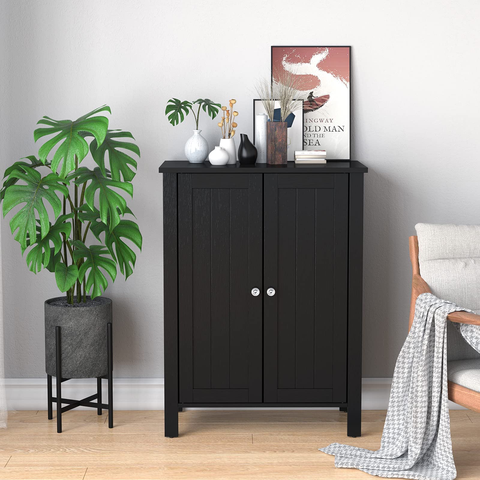 Bathroom Floor Cabinet, 3 Tier Storage Cabinet