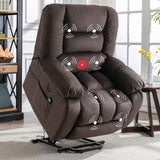 Big Power Lift Recliner Chair Wide Electric Massage Recliners for Elderly Fabric Living Room Overstuffed Reclining