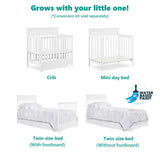 Harbor 4-in-1 Convertible Mini Crib in White, Greenguard Gold Certified