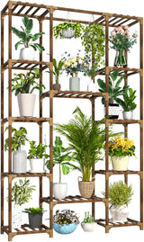 Plant Stand Indoor Outdoor, Tall Plant Shelf for Multiple Plants, 10 tiers 11 Pot Large Plant