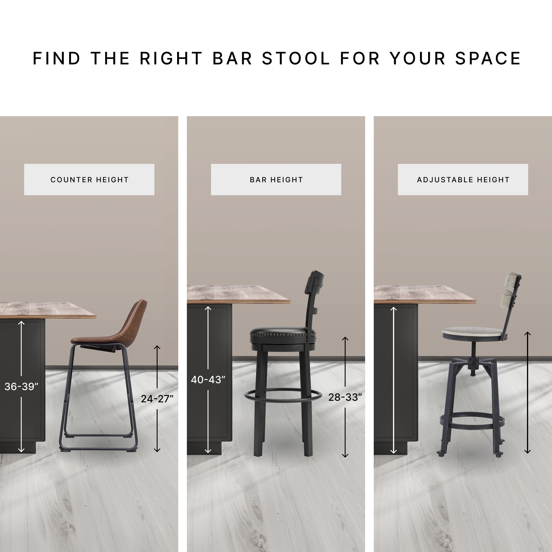 7-Piece Counter Height Dining Set with Gray Upholstered Bar Stools