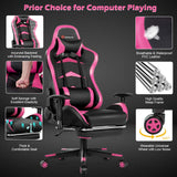 Massage Gaming Chair with Footrest - Ergonomic Reclining Office Chair
