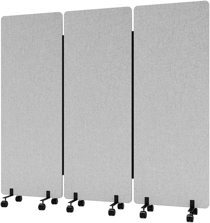 Room Divider with Wheels, 66in Office Dividers for Sound Proofing & Reducing