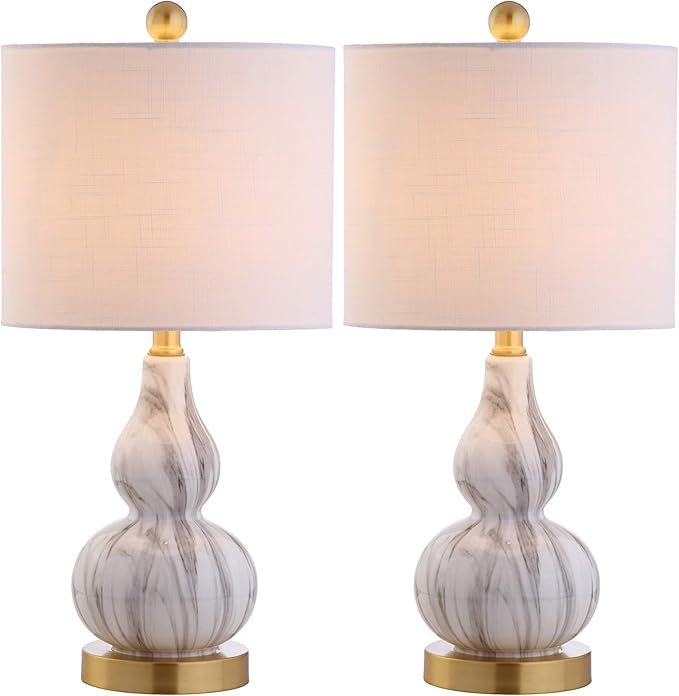 JYL1028C-SET2 Anya 20.5" Mini Glass Lamp(Set of 2) Transitional,Glam,Midcentury