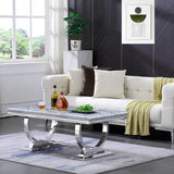 Gold Coffee Table, White and Gold Rectangle Living Room Tea Table