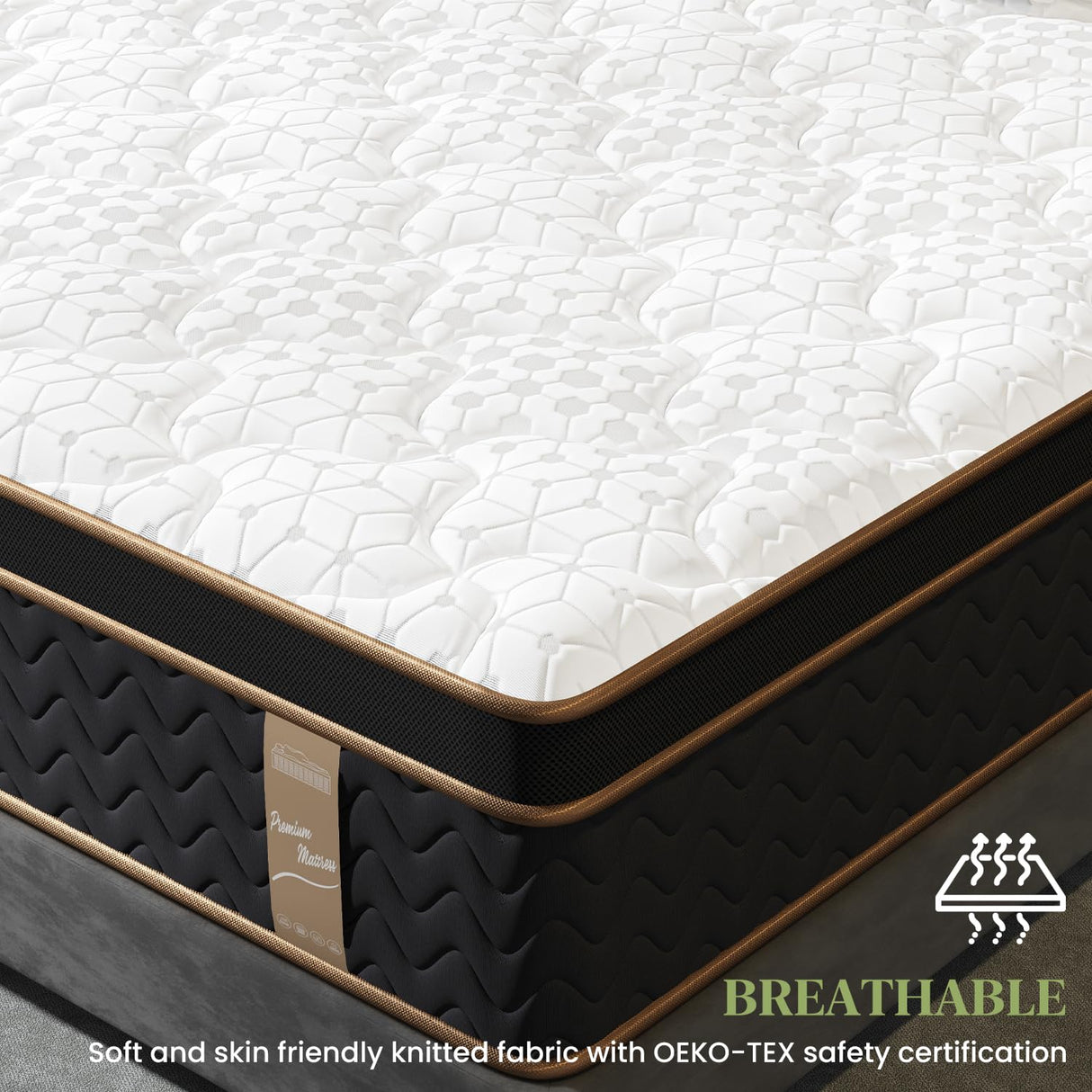Queen Mattress, 14 Inch Hybrid Mattress with Gel Memory Foam