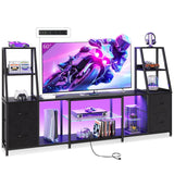 TV Stand for 40-60 Inch TVs with LED Lights & Power Outlets