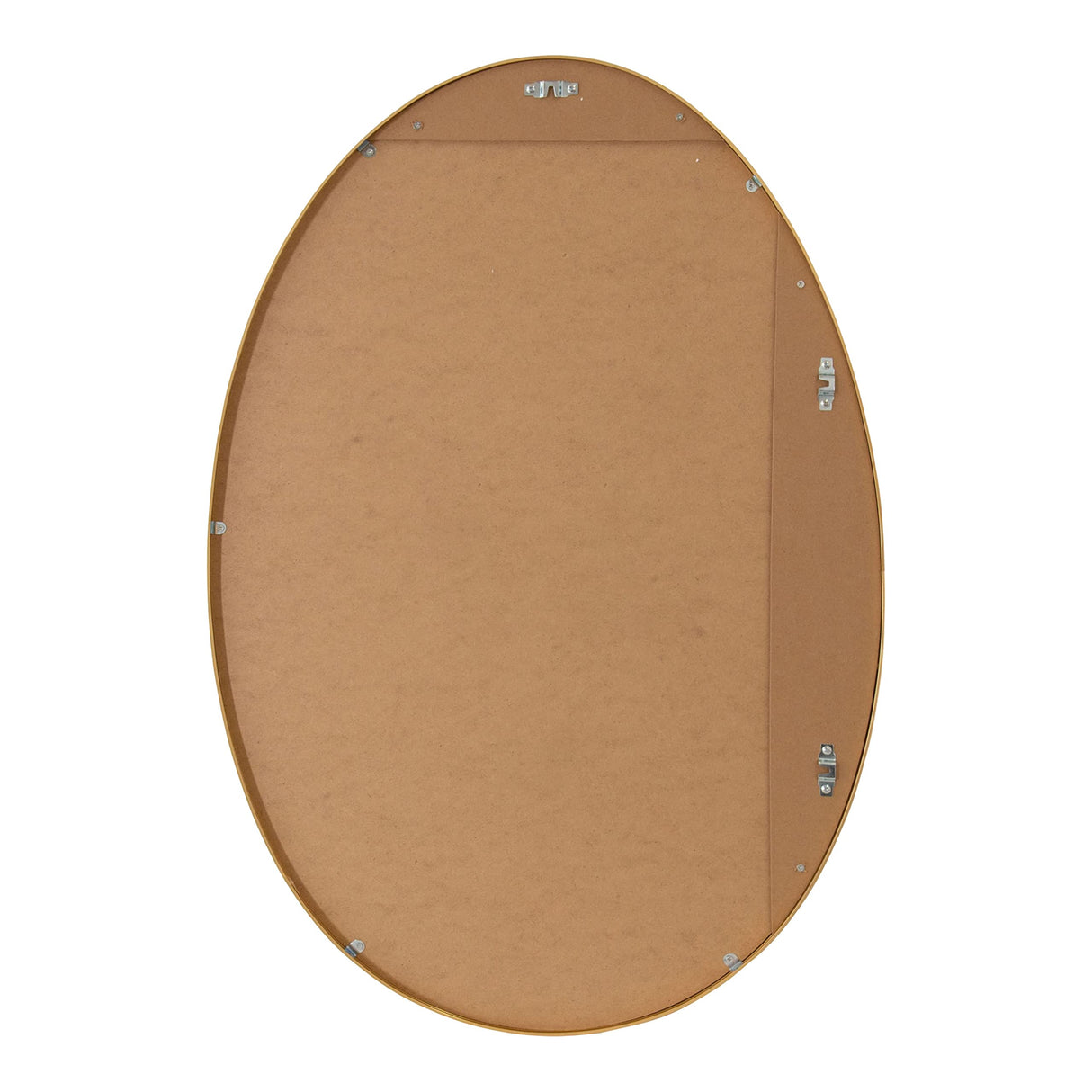 Zayda Modern Traditional Oval Framed Wall Mirror, 24 x 36, Gold, Metal Minimalist Glam