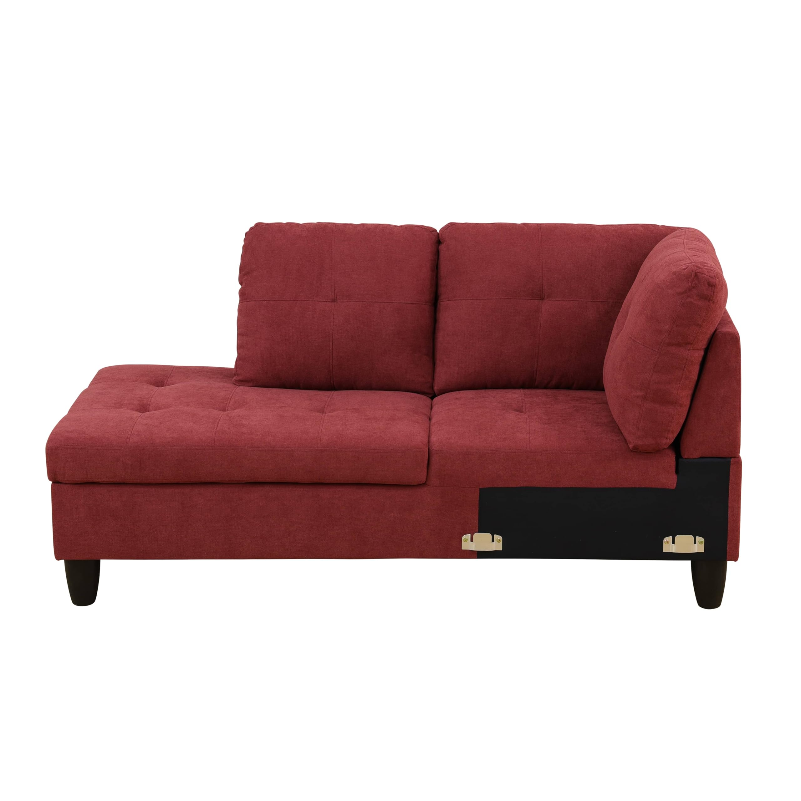 2 Pieces Sofa with Left Chaise Flannel L Shaped Cloud Couch for Living room