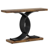 Console Table with Geometric Frame, 40 Inch Entryway Sofa Table Narrow Long,