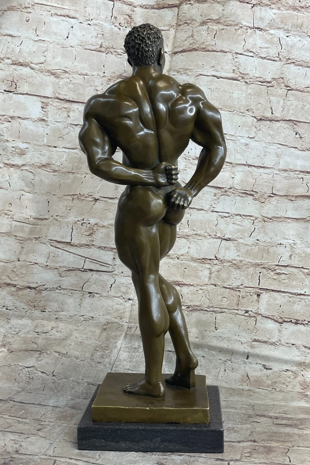 Bronze Statue-Male Nude-Gay Interest-Bodybuilder Muscular Art Deco Figurine