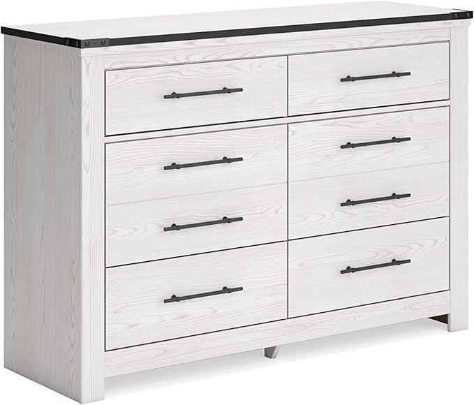 Schoenberg Coastal 6 Drawer Dresser, White