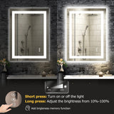 24x32 LED Bathroom Mirror - Anti-Fog Dimmable Backlit Vanity Mirror