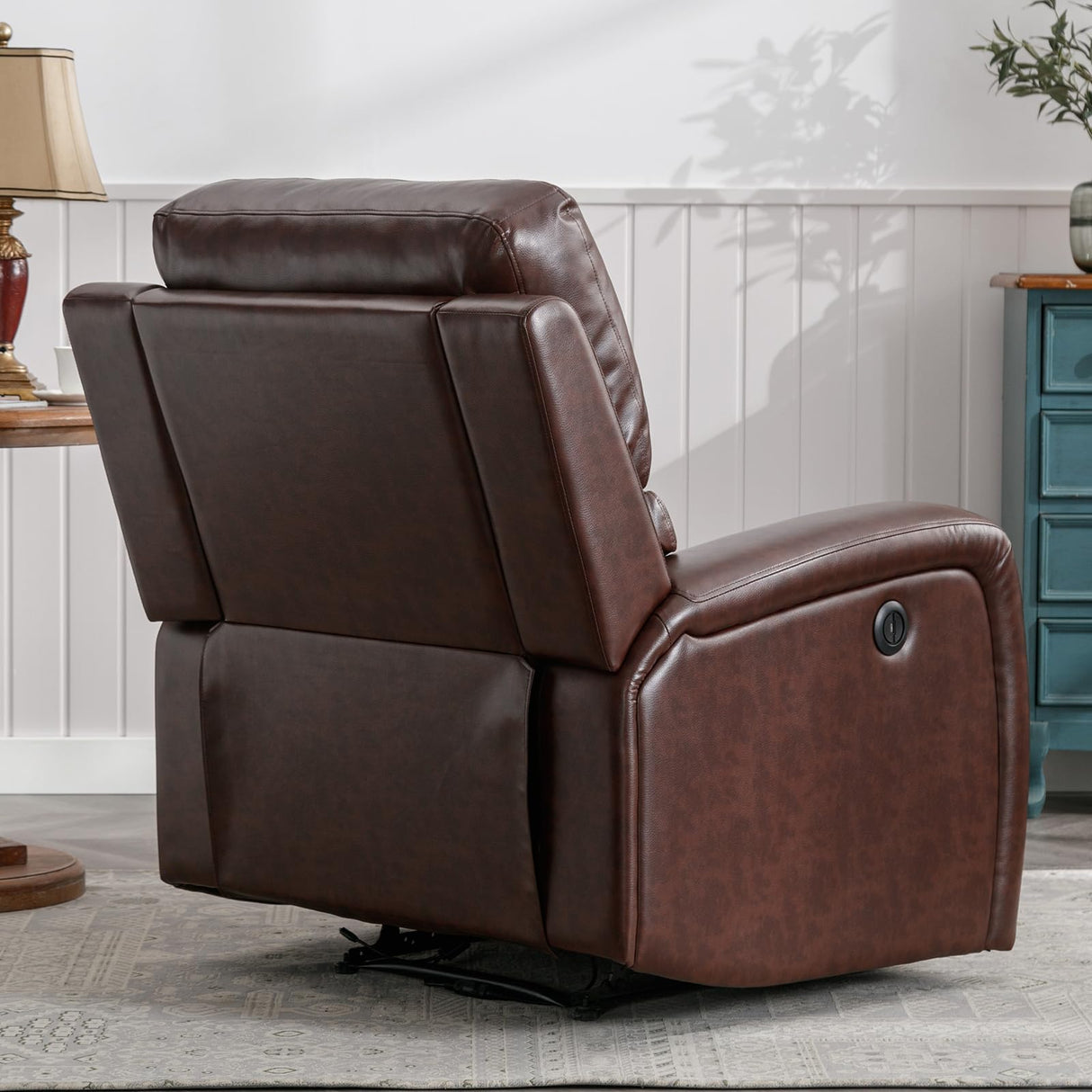 Power Recliner Chairs, Electric Leather Recliners with USB Charge Port and Upholstered