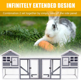 Rabbit Hutch Indoor Rabbit Cage Outdoor, Chicken Coop Bunny Cage