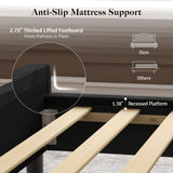 Queen Bed Frame with Upholstered Velvet Headboard - Black