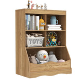 Organizer, Kids Bookshelf with 5 Cubbies & Footboard, Nursery Book Shelves, Playroom