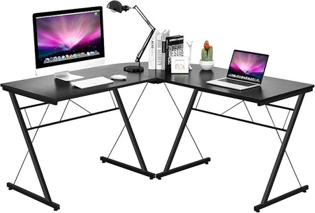 L-Shaped Desk Corner Computer Desk, Space-Saving & Multifunctional Home