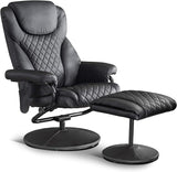 Recliner with Ottoman, Reclining Chair with Massage, 360 Swivel Living Room Chair Faux