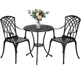 3 Piece Patio Bistro Set,Cast Aluminum Bistro Table and Chairs Set,Bistro Set
