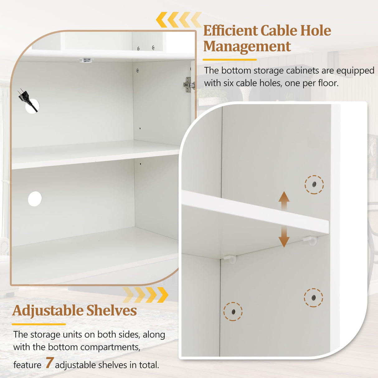 4-Piece Entertainment Center Wall Unit for TVs up to 70"