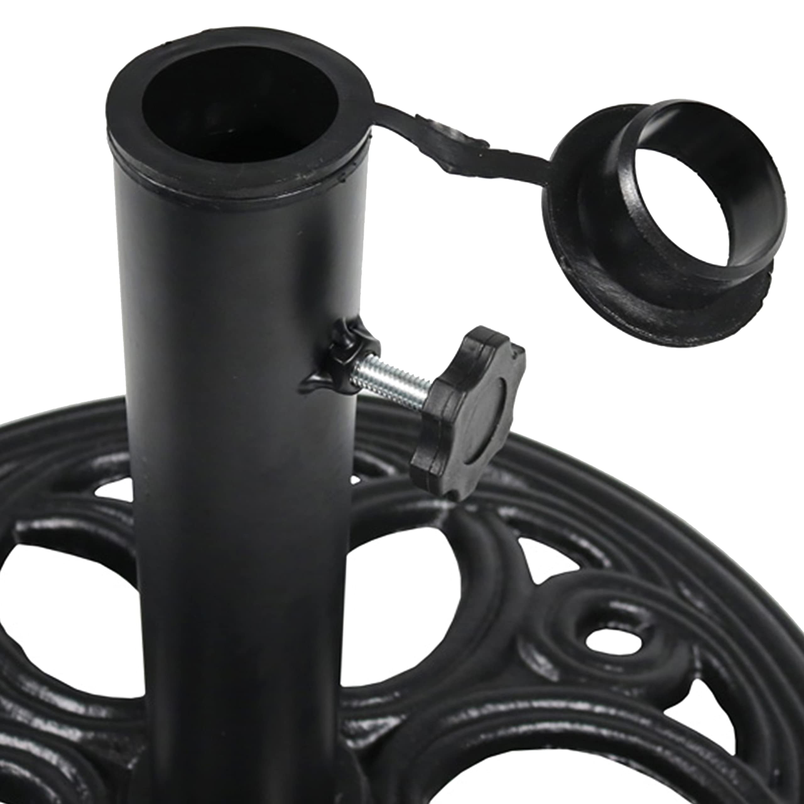 Cast Iron Patio Umbrella Base Stand - Black - 18-Inch Diameter