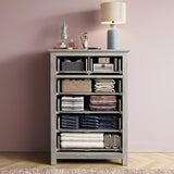 Farmhouse 6 Drawers Dresser Chest, 45" Tall Dressers for Bedroom