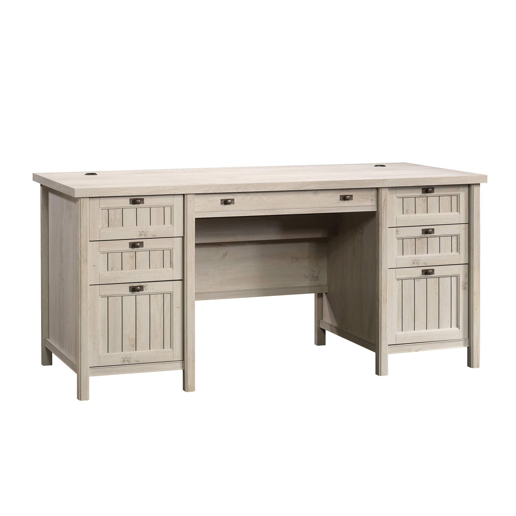 Sauder Costa Office Desk with Drawers, Executive Desk with File Drawer Storage, in Chalked Chestnut