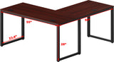 SHW Home Office 55"x60" Large L Shaped Corner Desk, 24" Deep, Cherry