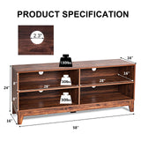 Wood TV Stand for TVs to 55, 65 Inch Flat Screen, Home Living Room Storage Console,